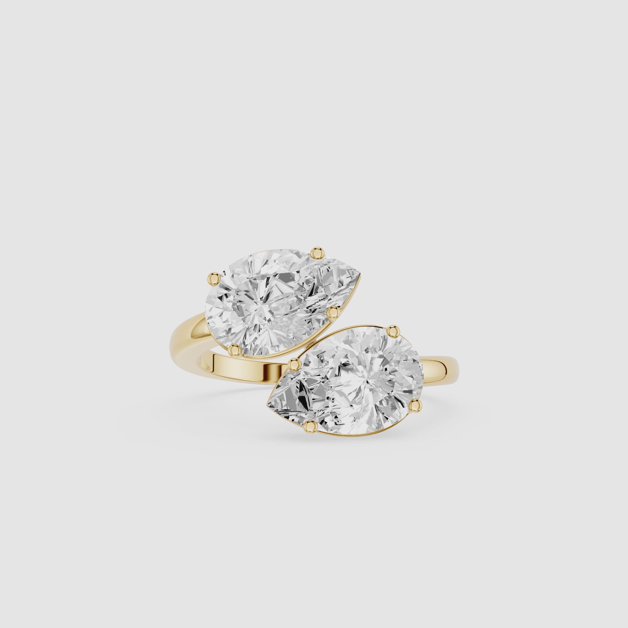 Pear Cut Toi Et Moi Lab Grown Diamond Engagement Ring