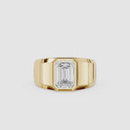 Emerald Cut Lab Grown Diamond Signet Ring