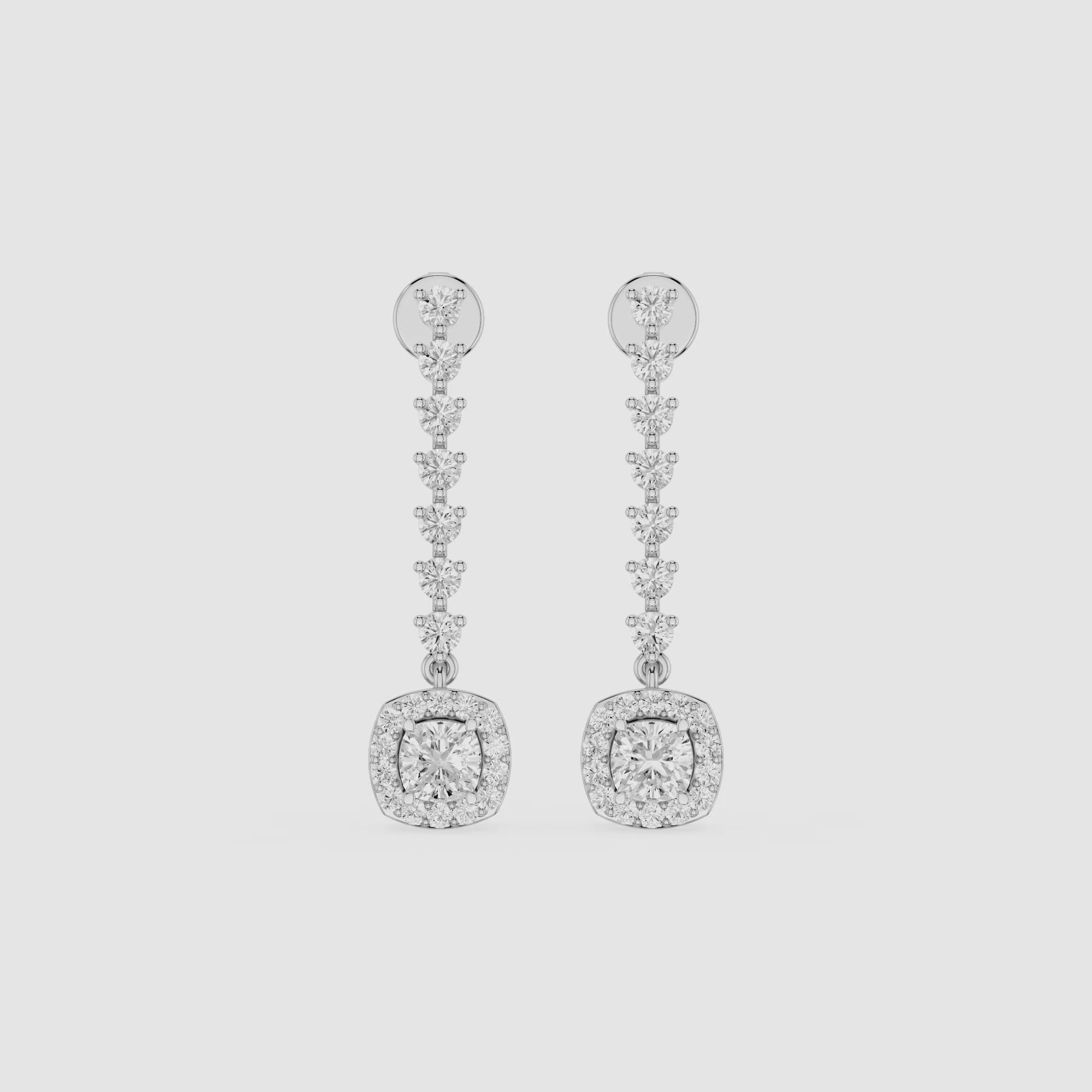 Aurora Halo Lab Grown Diamond Drop Earrings