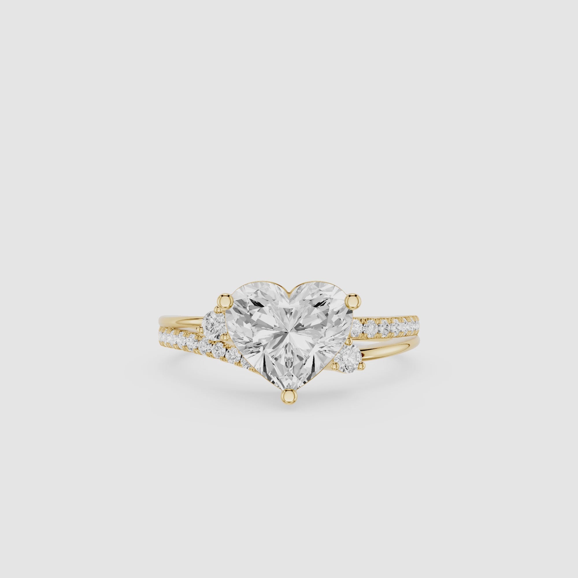 Heart Cut Lab Grown Diamond Solitaire Accent Ring