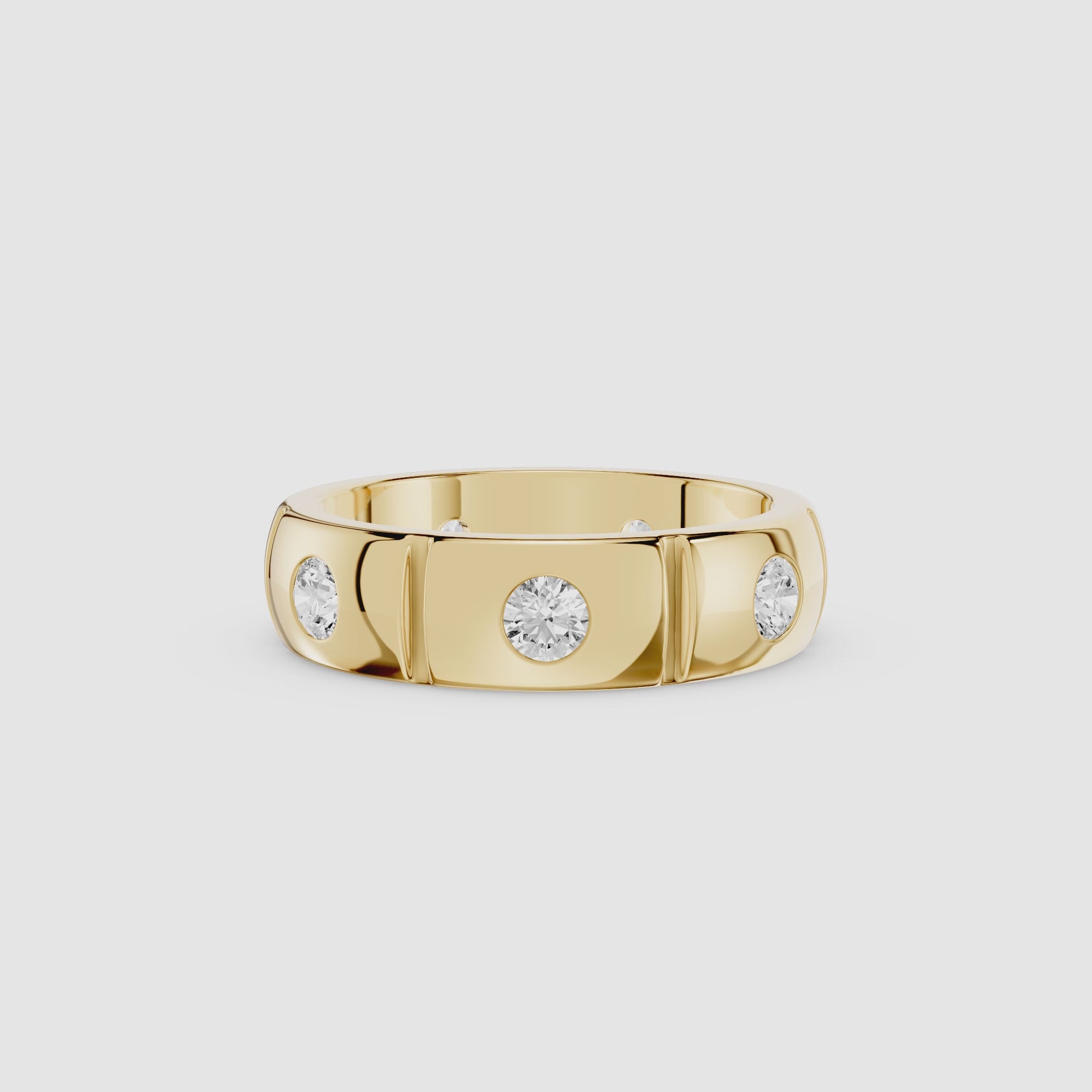 Round Bezel Set Lab Diamond Men's Statement Ring