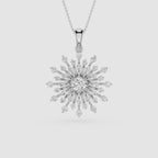 Round Lab Grown Diamond Sunburst Pendant