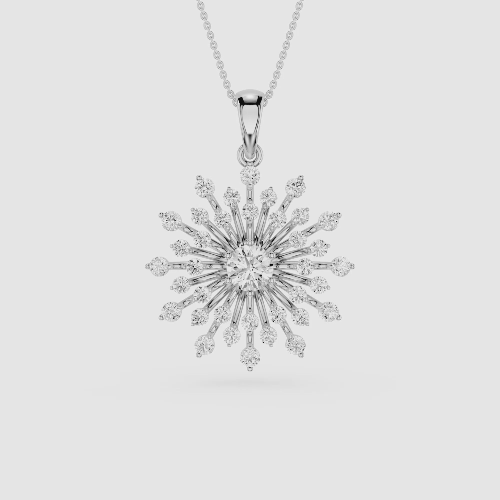 Round Lab Grown Diamond Sunburst Pendant