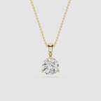 Round Lab Grown Diamond Solitaire Pendant Necklace