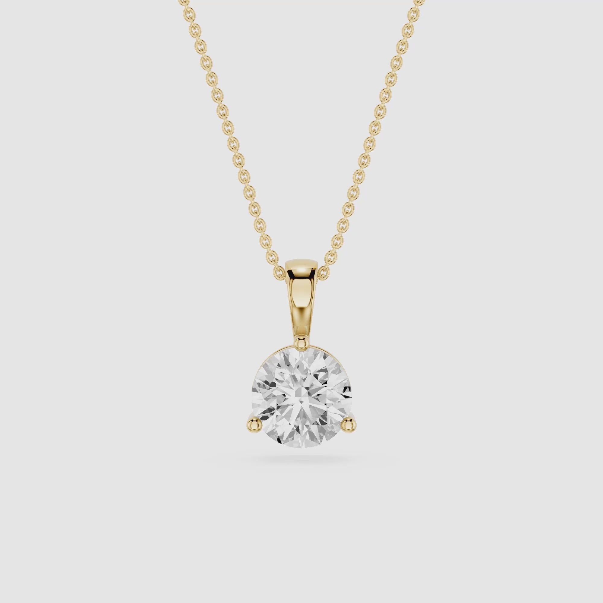 Round Lab Grown Diamond Solitaire Pendant Necklace