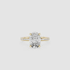 Oval Cut Lab Grown Diamond Baguette Accent Ring