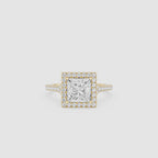 Princess Cut Lab Grown Diamond Halo Engagement Ring
