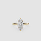 Marquise Cut Lab Diamond Six Prong Solitaire Ring