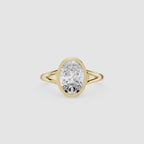 Oval Cut Lab Grown Diamond Bezel Engagement Ring