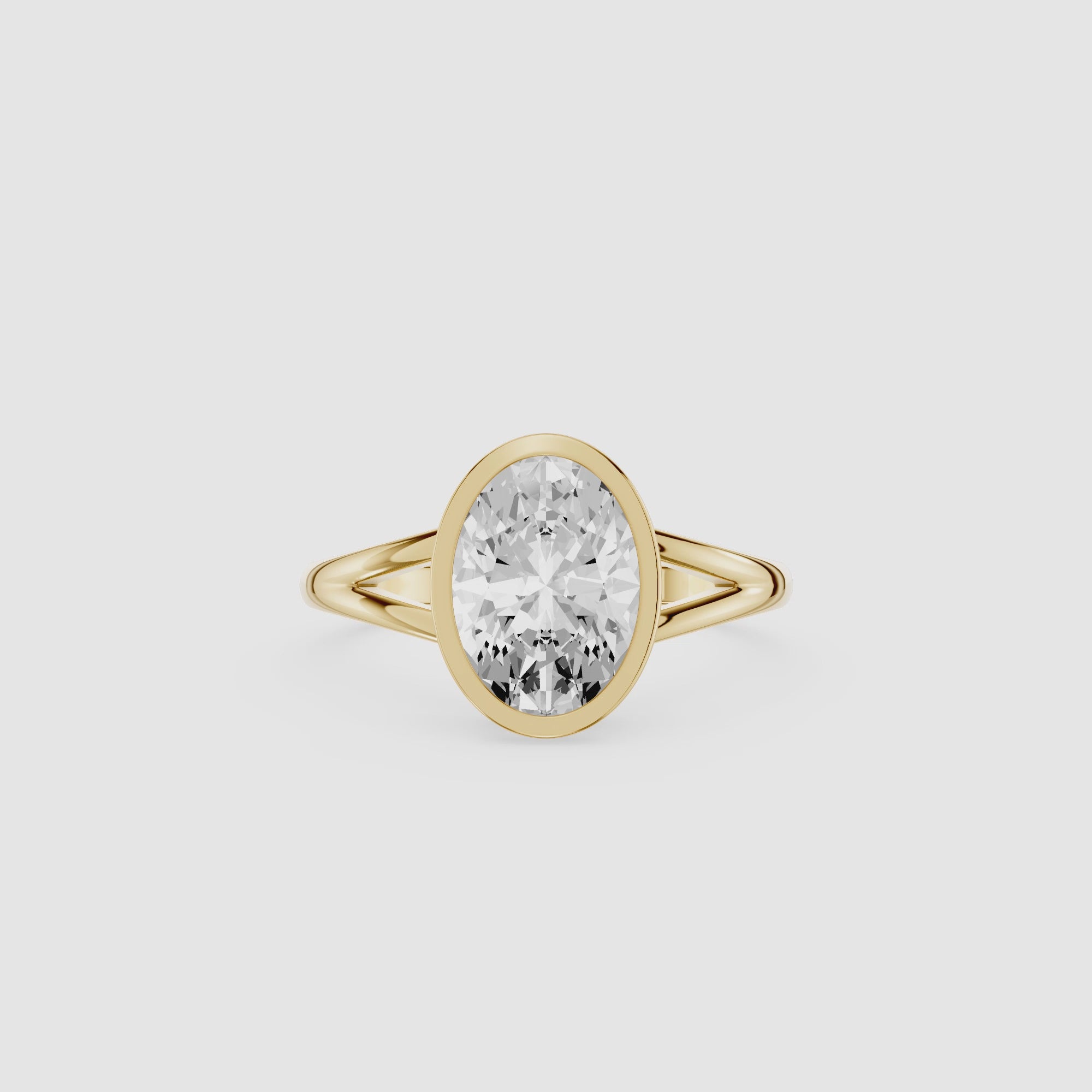 Oval Cut Lab Grown Diamond Bezel Engagement Ring