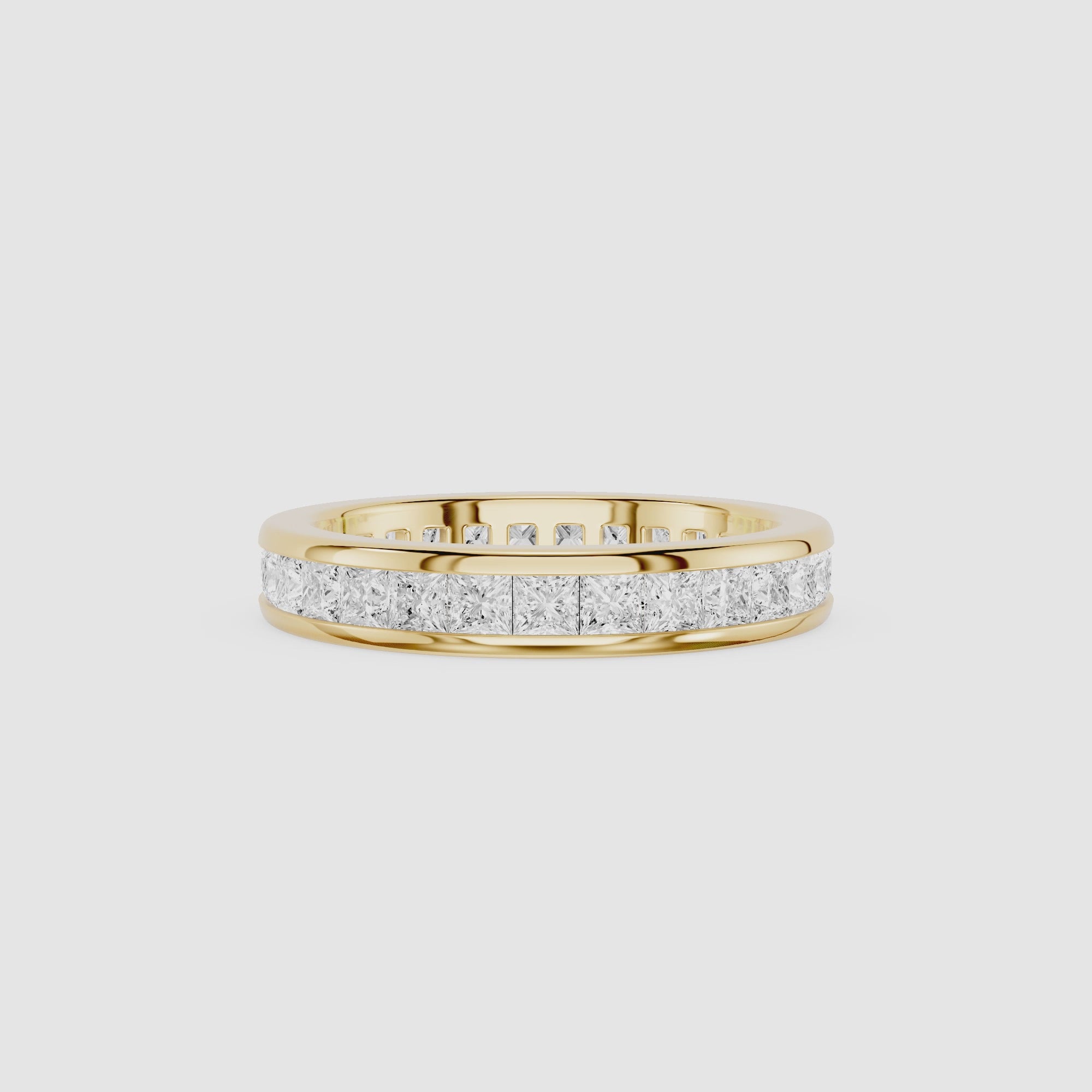 Princess Cut Lab Grown Diamond Channel Set Eternity Band