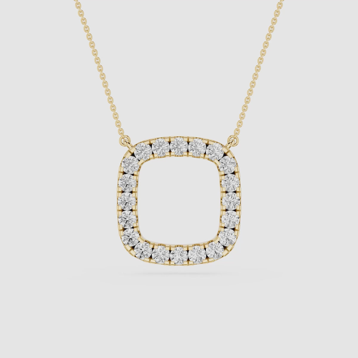Lab Grown Diamond Cushion Halo Pendant