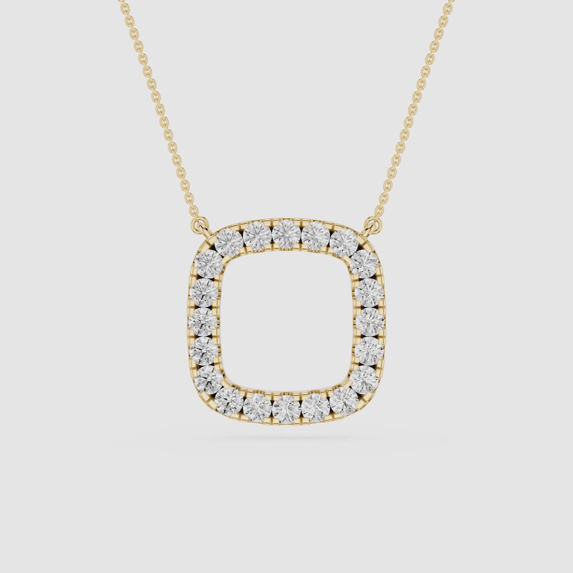 Lab Grown Diamond Cushion Halo Pendant
