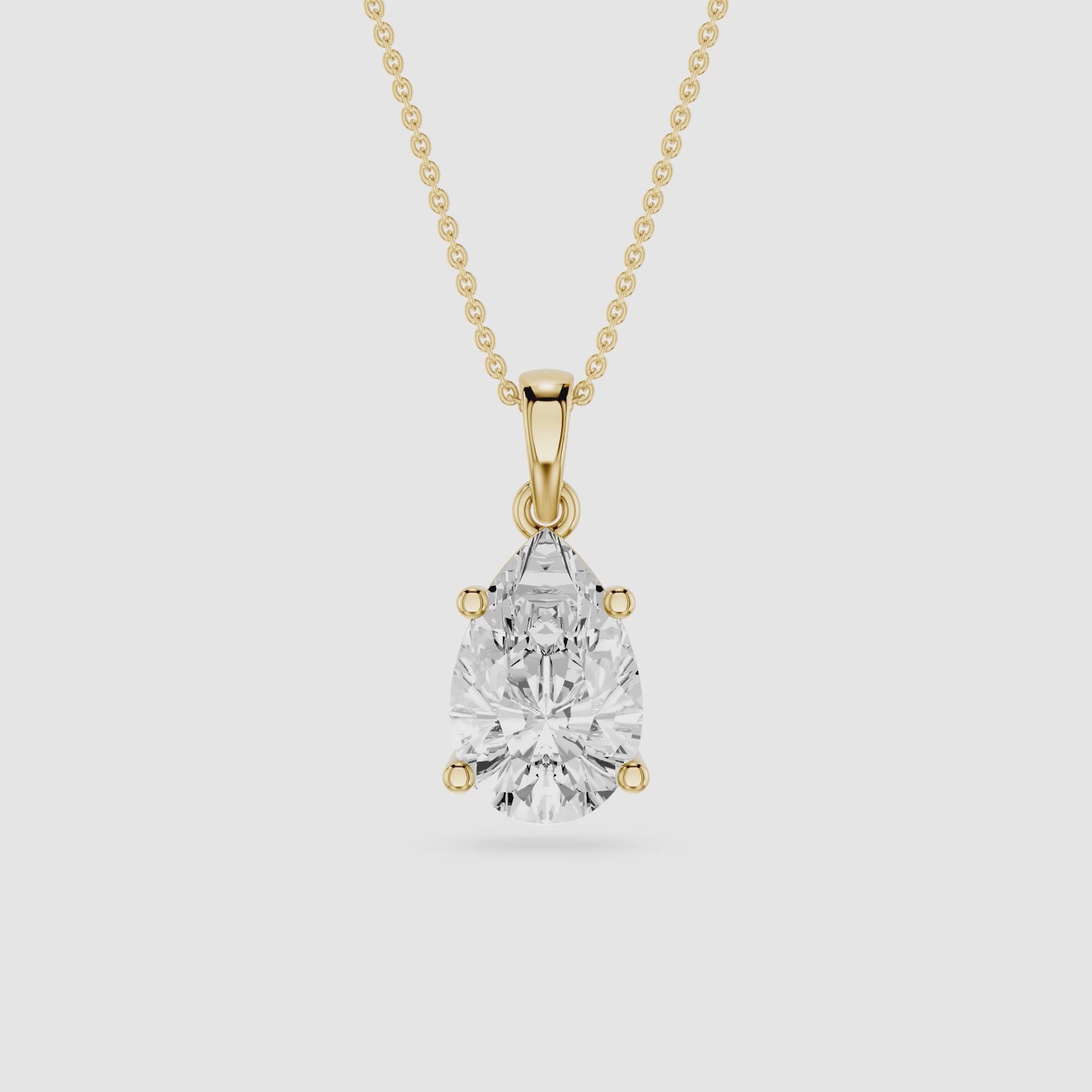 Pear Cut Lab Grown Diamond Solitaire Pendant