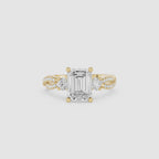 Emerald Cut Three Stone Lab Diamond Engagement Ring