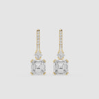 Asscher Cut Lab Grown Diamond Drop Earrings