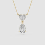Heart And Pear Lab Grown Diamond Drop Pendant Necklace