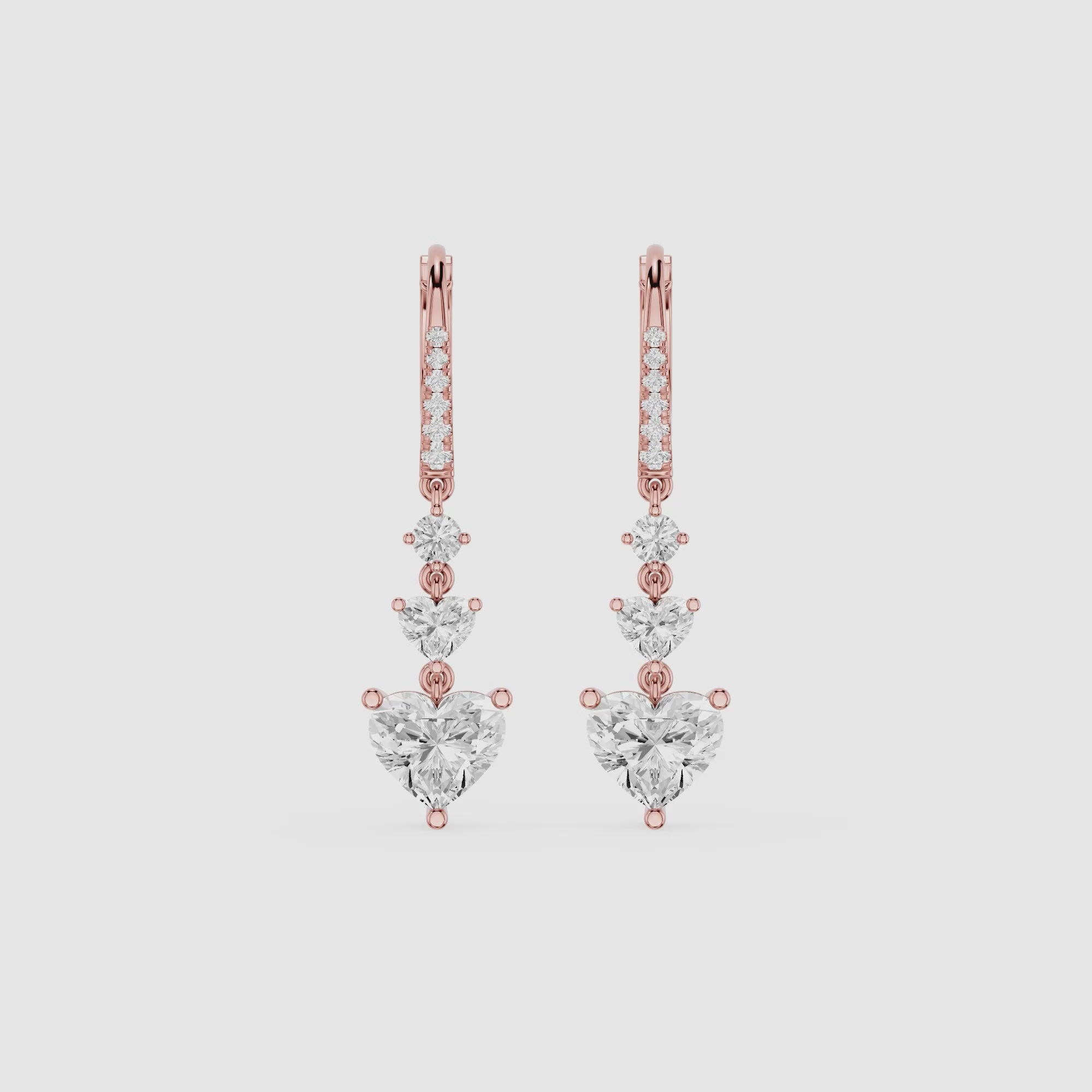 Celeste Heart Lab Grown Diamond Drop Earrings