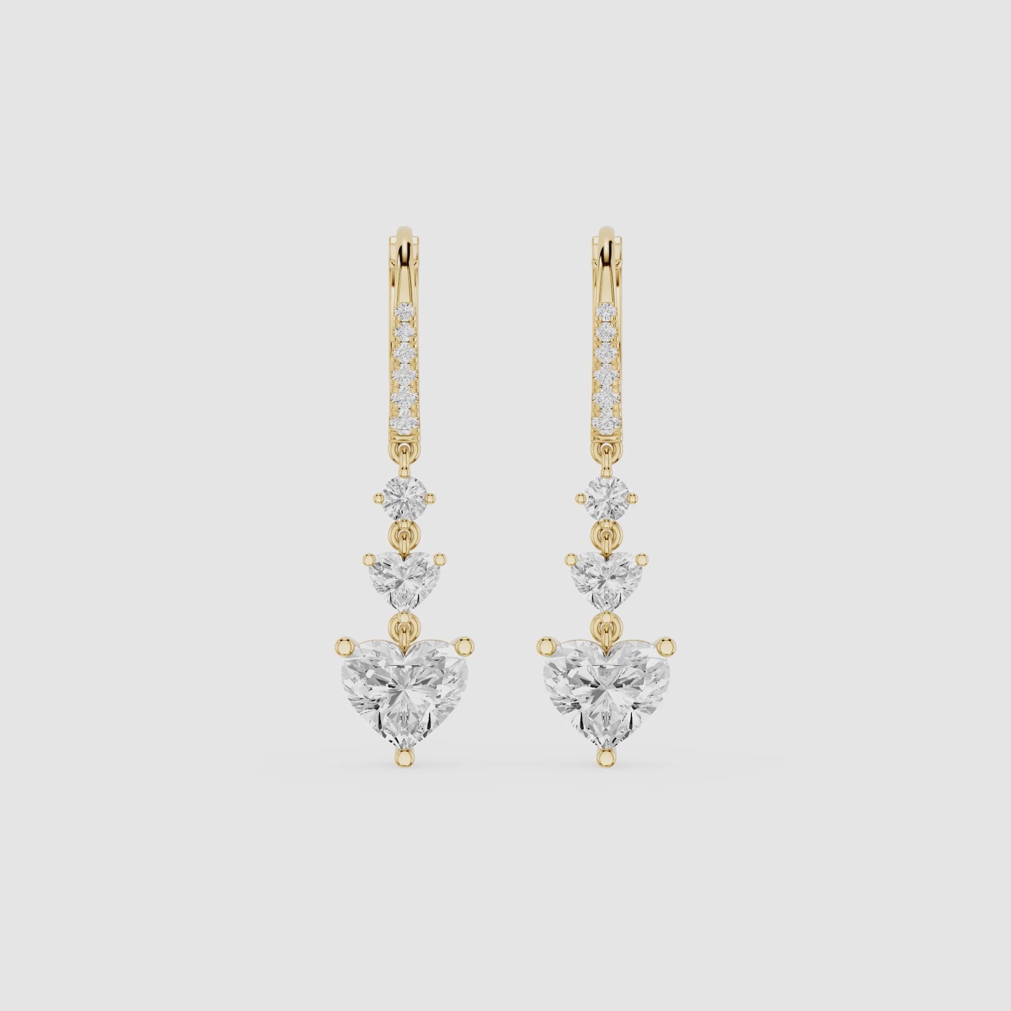 Celeste Heart Lab Grown Diamond Drop Earrings