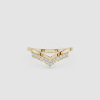 Round Cut Lab Grown Diamond Chevron Wedding Ring
