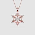 Round And Pear Lab Grown Floral Pendant Necklace