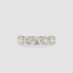 Round Cut Lab Grown Diamond Graduated Five Stone Anniversary Ring