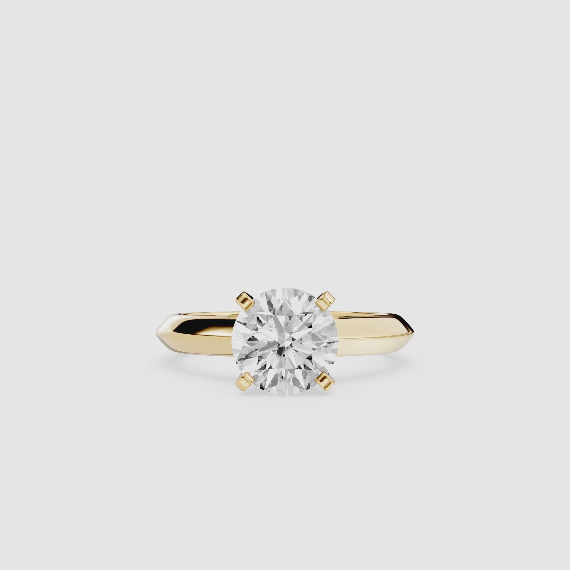 Round Cut Lab Grown Diamond Solitaire Engagement Ring