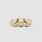 Round Diamond Channel Set Wedding Band