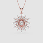 Round Lab Grown Diamond Sunburst Pendant