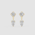 Round And Pear Lab Grown Diamond Drop Earrings for Women