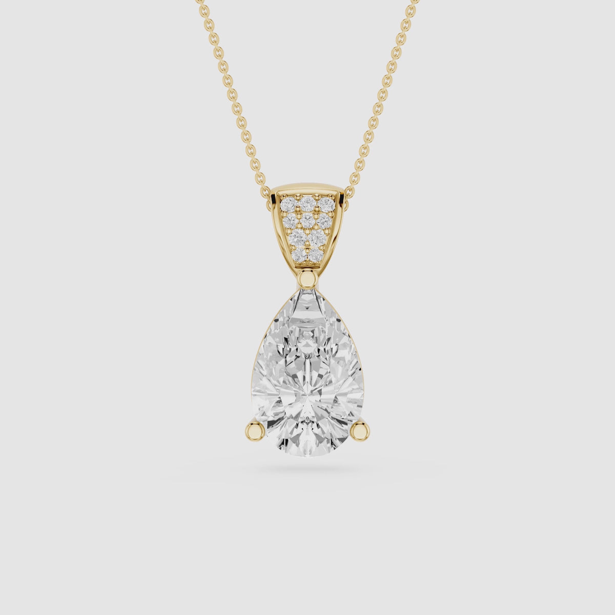 Pear Lab Grown Diamond Solitaire Pendant Necklace