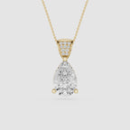 Pear Lab Grown Diamond Solitaire Pendant Necklace