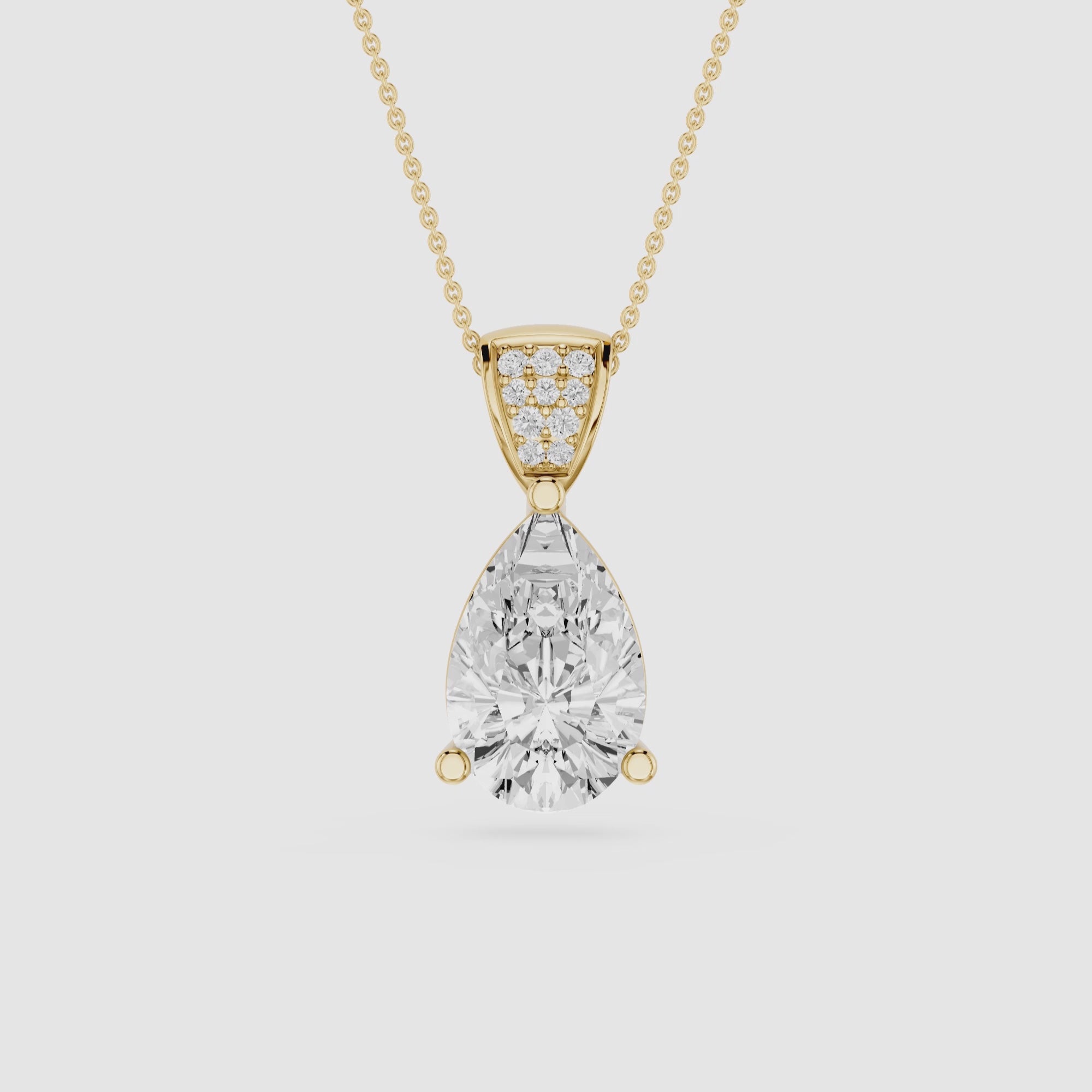Pear Lab Grown Diamond Solitaire Pendant Necklace