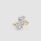 Heart Cut Lab Grown Diamond Toi et Moi Engagement Ring