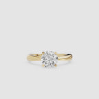 Round Lab Diamond Split Shank Solitaire Ring