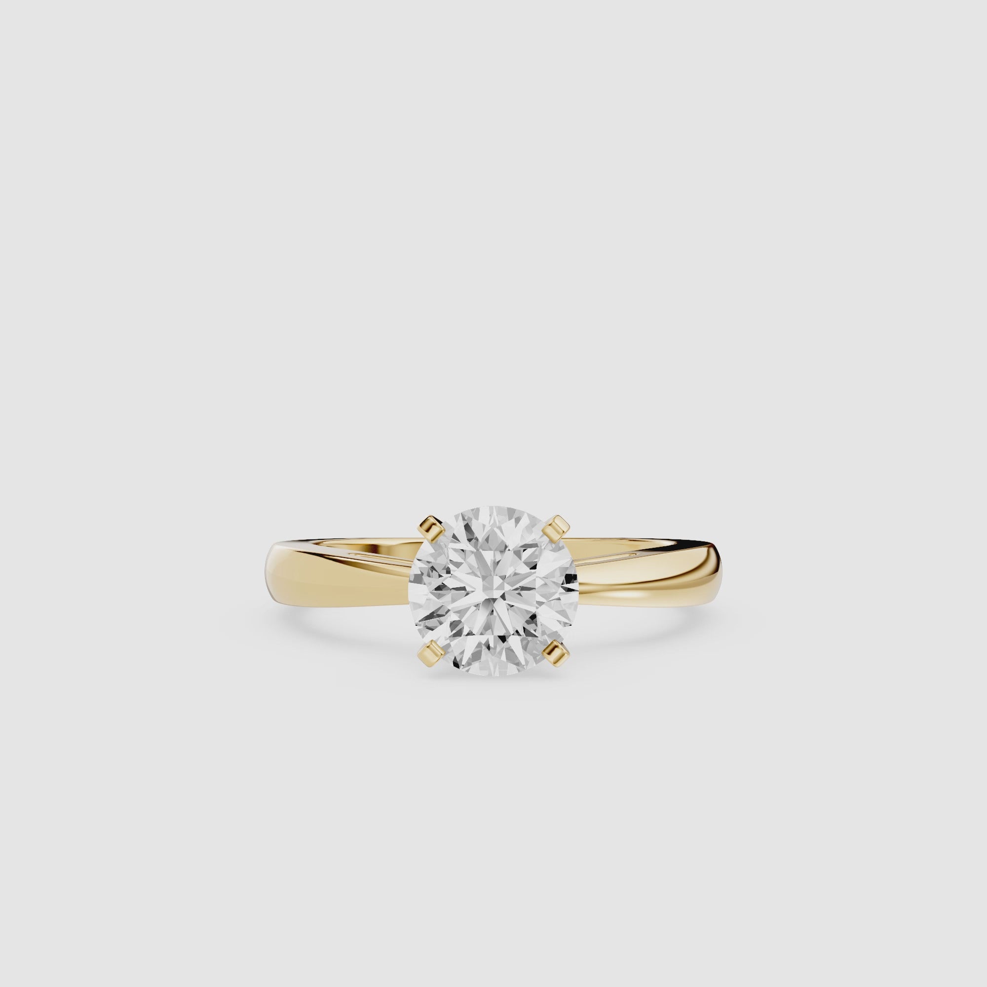 Round Lab Diamond Split Shank Solitaire Ring