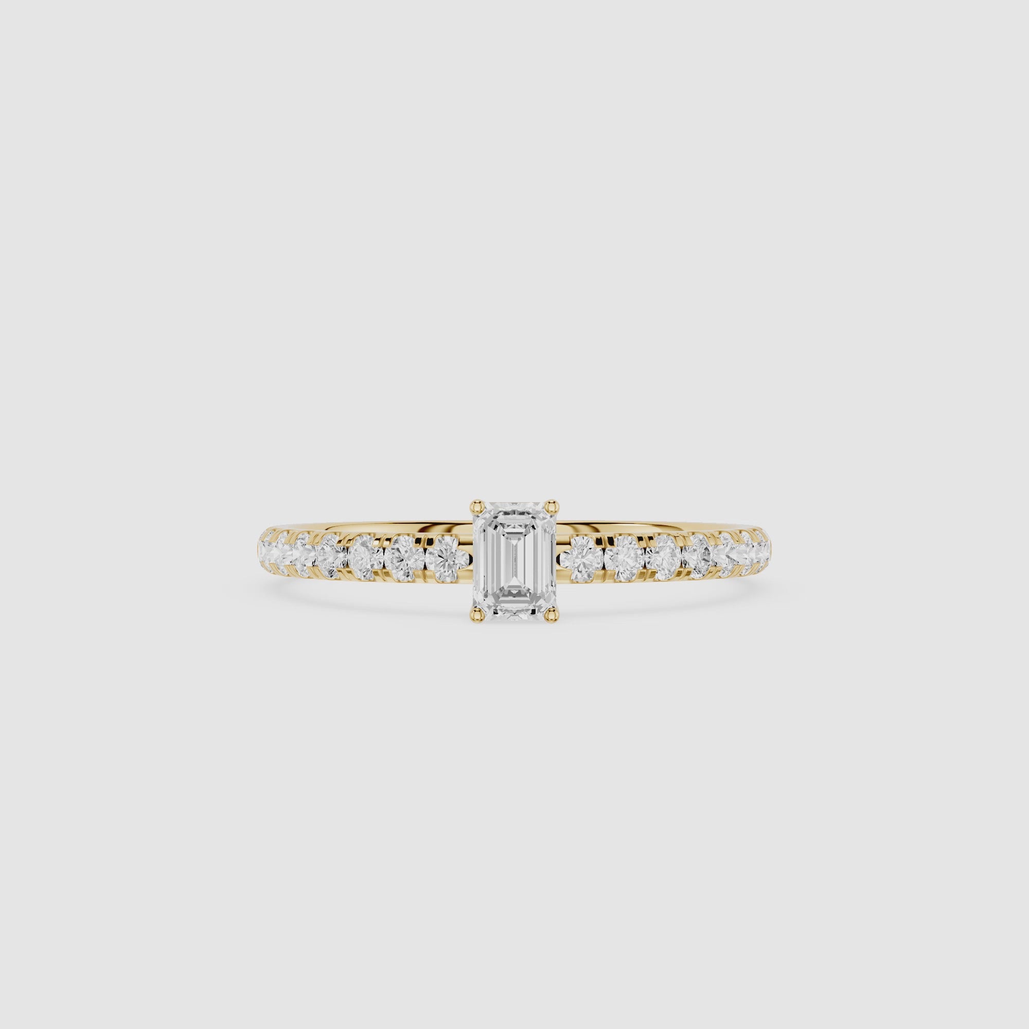 Emerald Cut Lab Grown Diamond Solitaire Engagement Ring