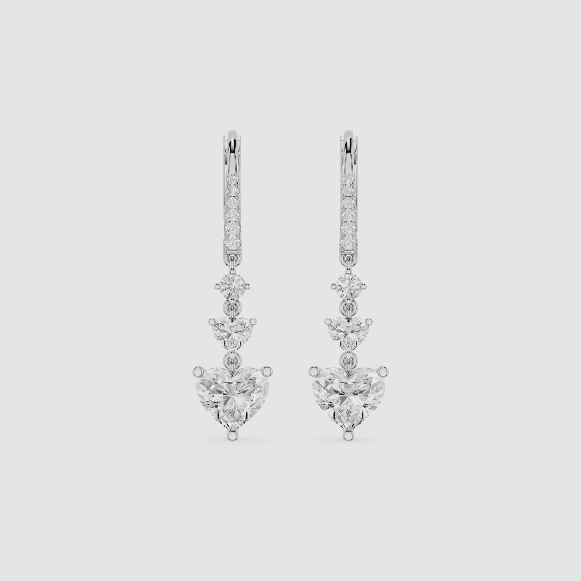Celeste Heart Lab Grown Diamond Drop Earrings