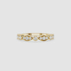 Round Cut Lab Grown Diamond Marquise Wedding Band