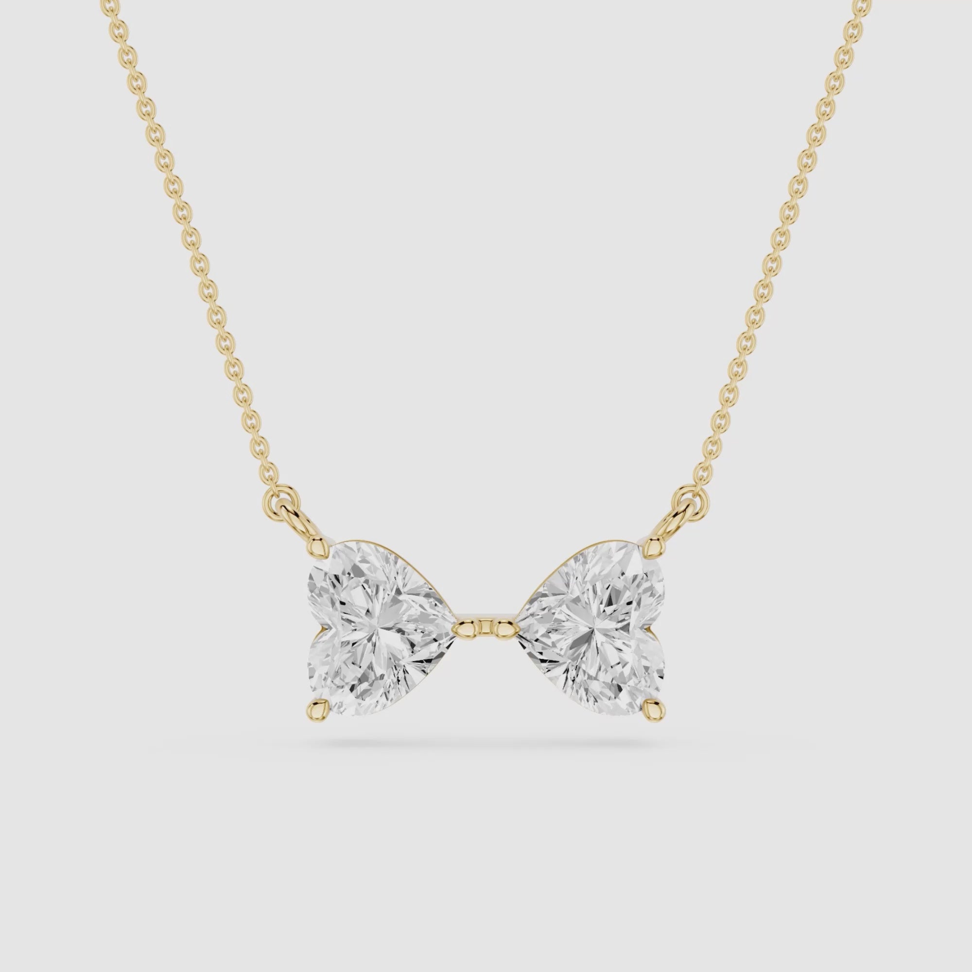 Heart Cut Lab Grown Diamond Toi et Moi Pendant