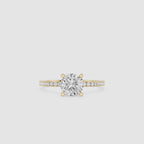 Cushion Cut Lab Grown Diamond Pave Engagement Ring