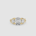 Oval Cut Three Stone Lab Diamond Engagement Ring