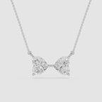 Heart Cut Lab Grown Diamond Toi et Moi Pendant