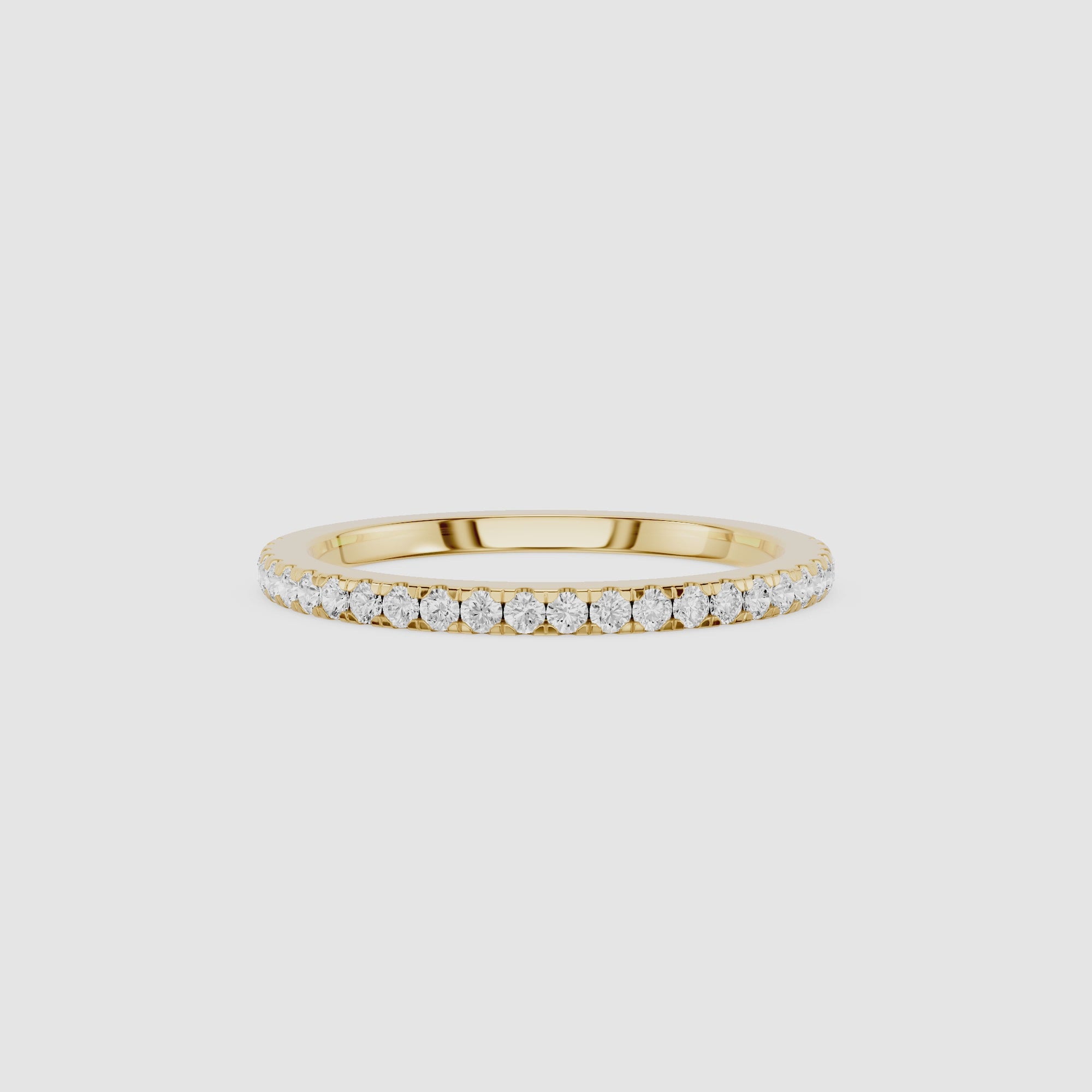 Round Diamond Half Eternity Wedding Band