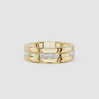 Round Cut Flush Set Lab Diamond Men's Band Ring