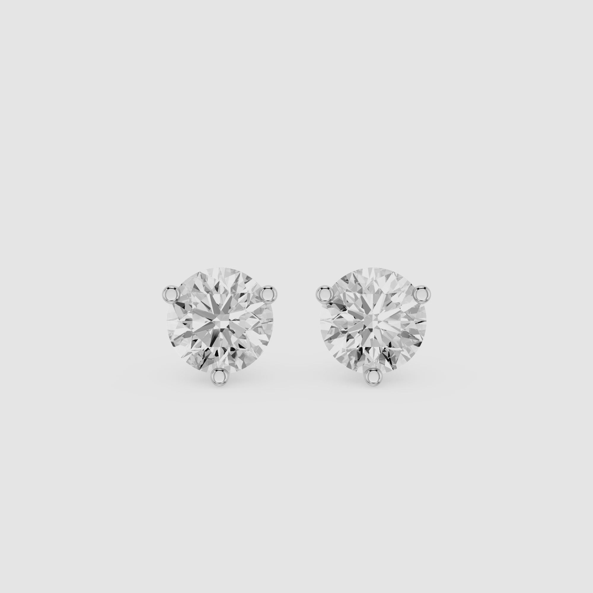 Round Lab Grown Diamond Martini Stud Earrings