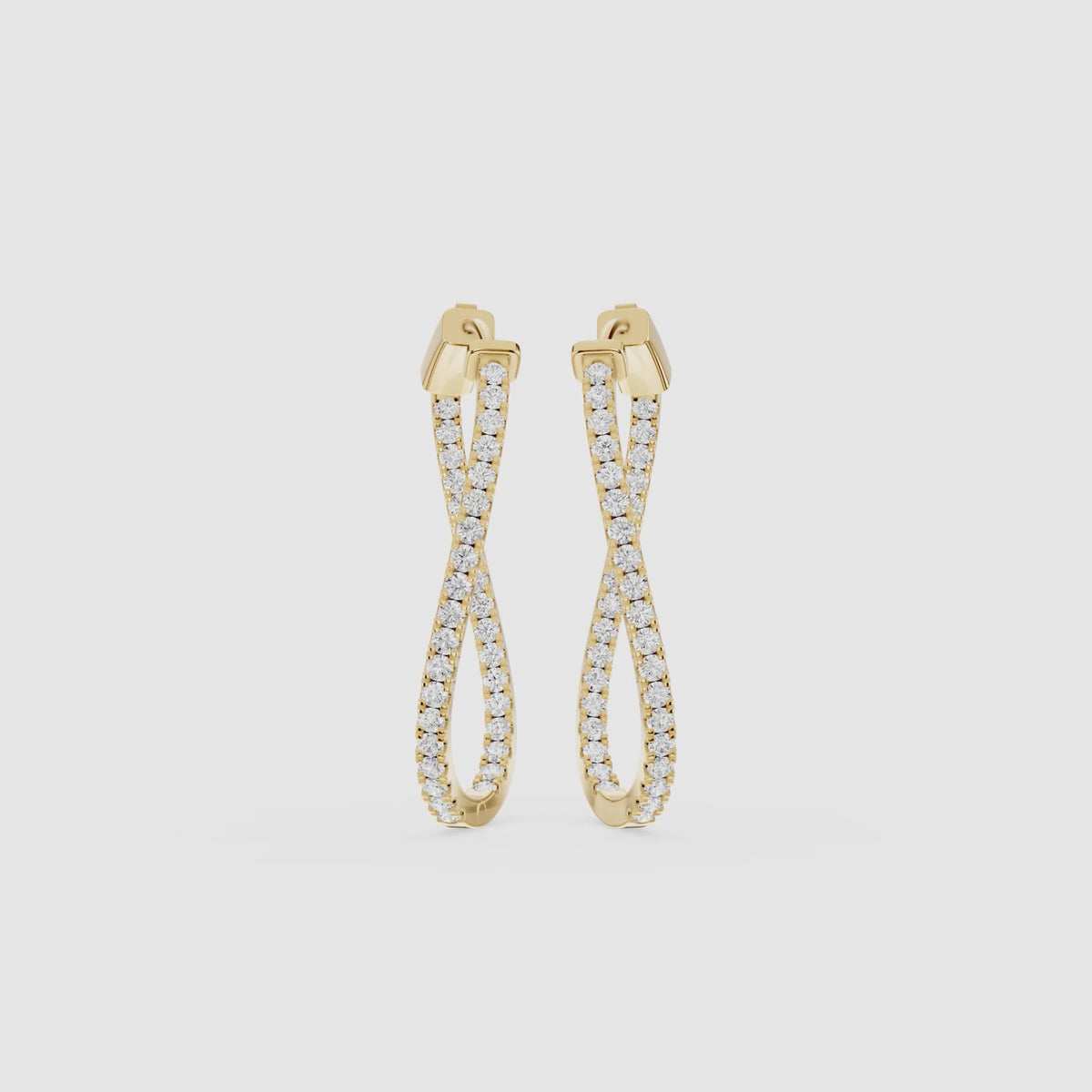 Round Lab Grown Diamond Twisted Hoop Earrings