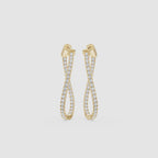 Round Lab Grown Diamond Twisted Hoop Earrings