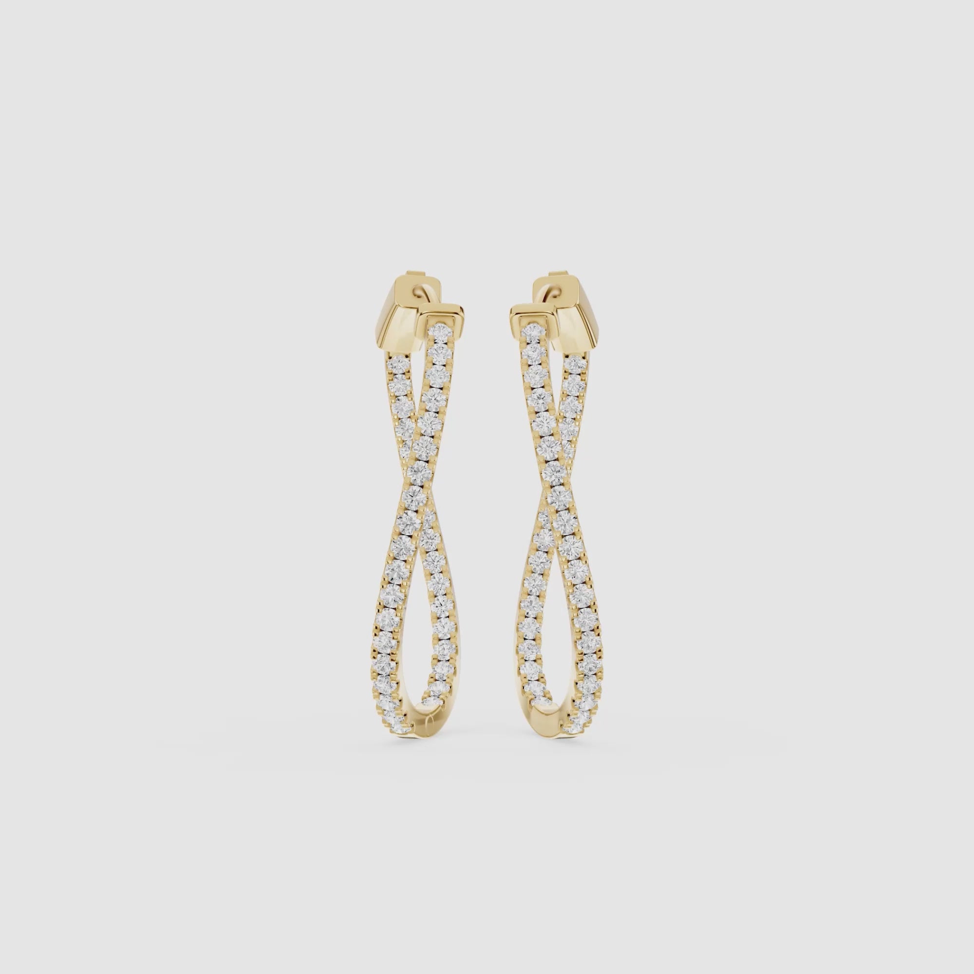 Round Lab Grown Diamond Twisted Hoop Earrings