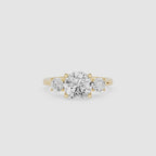 Round Three Stone Lab Grown Diamond Engagement Ring